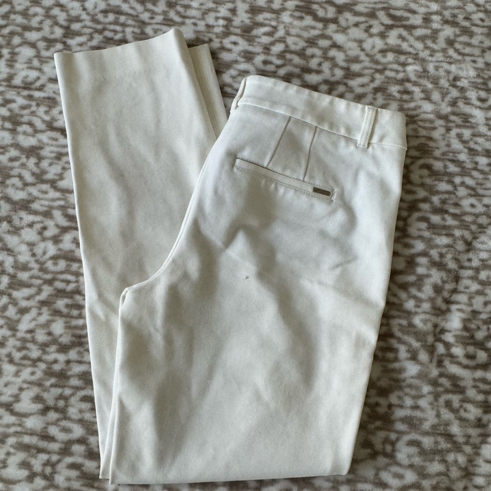 White House Black Market White Trouser Straight Leg Pants
